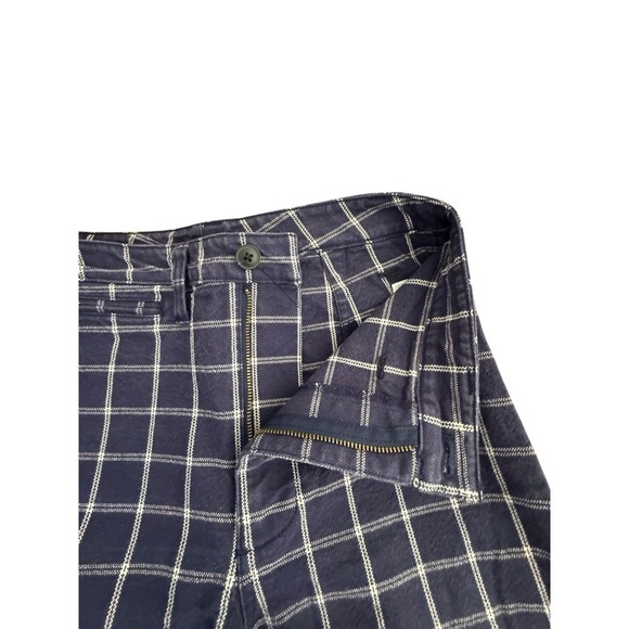 Madewell "The Petite Perfect Vintage Jean" Plaid Trousers Navy White, Size 27 - Picture 8 of 10